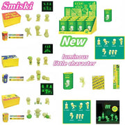New Hot Smiski Worker Series Noctilucent Green Doll Blind Box Cute Surprise Creative Night Light Doll Decoration Xmas Gift Model