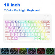 Bluetooth Keyboard Mini Backlit RGB Keyboard 10 inch Wireless Keyboard Backlight Touchpad Keyboard for IOS Android Windows iPad