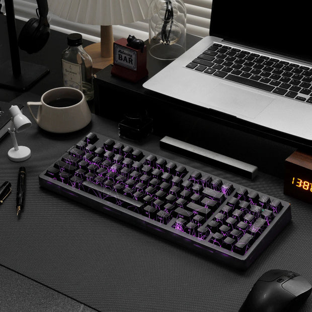 ZORNHER Zuohe ZH980 Spider Web Mechanical Keyboard 3mode Custom RGB Hot Swap Wireless Gaming Keyboards Pc Accessories
