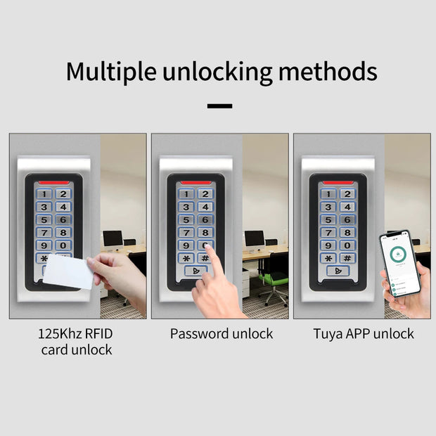 Smart Home Aluminum IP68 Waterproof Standalone RFID Access Control Keypad with Wifi Tuya APP metal Key Access controler 2000User
