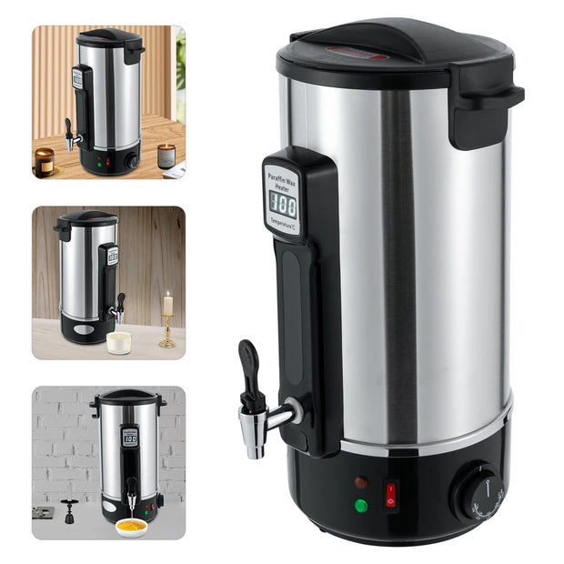 Electric Wax Melter 10.8L Stainless Steel Electrofuse Wax DIY Candle Making Aromatherapy Easy to Clean for Melting