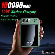 100000mAh Magnetic Power Bank Wireless Fast Charger For Magsafe Portable Auxiliary Battery Pack For iphone Huawei Samsung 2025