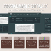 EPOMAKER RT80 75% Hot-swap Tri-mode Wired/Wireless Mechanical Keyboard with Touch Screen and Mini Display NKRO for Office/Game