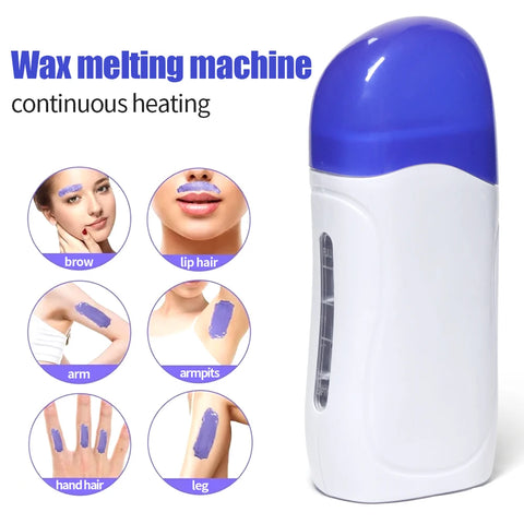 YIKOOLIN Wax Heater Roll On Roll on Wax Hair Removal Roller Waxing Portable Wax Heater Machine for Women & Men