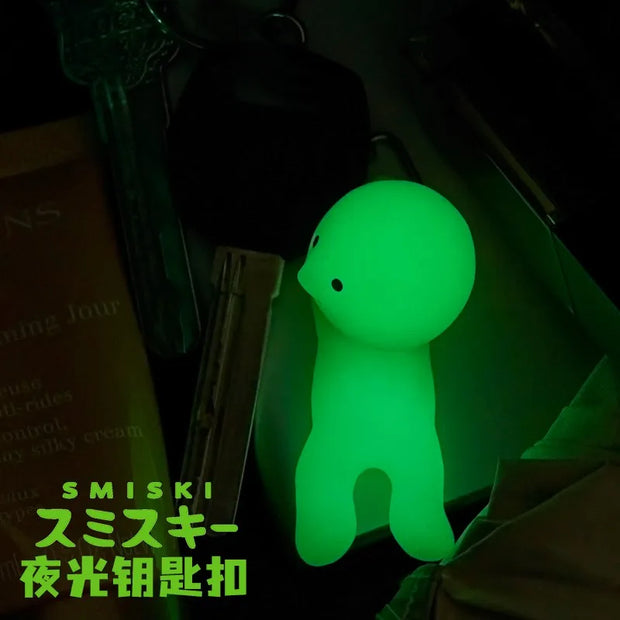 SMISKI 3 style Luminous Doll Keychain Creative Pendant Action Figures Life Decoration Glowing Ornaments Surprise Gift Model Toys