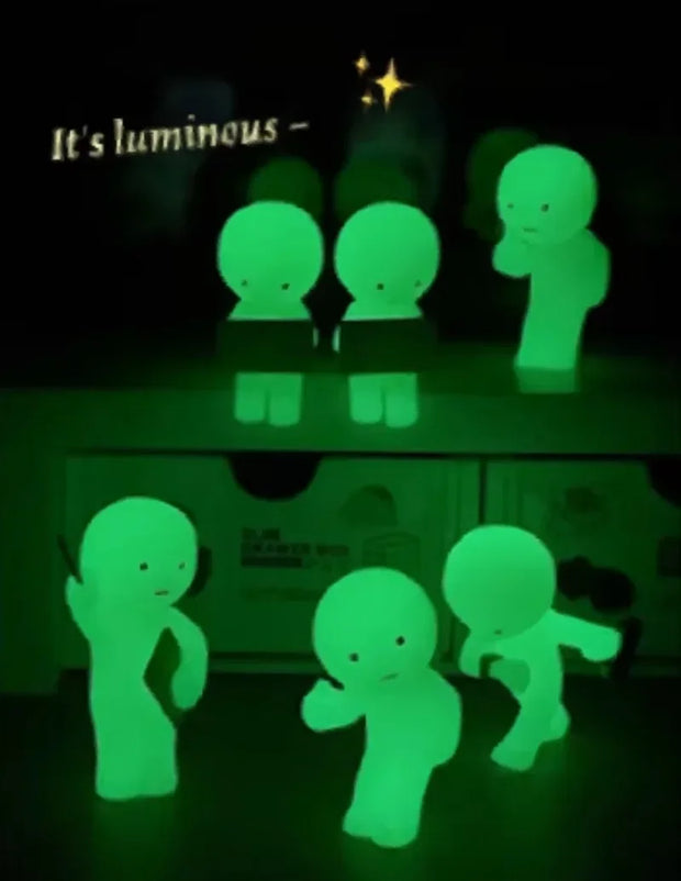 Smiski Worker Series Noctilucent Green Doll  Cute Surprise Creative Night Light Fairy Doll Decoration Halloween Gift