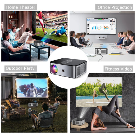 HORLAT T03 1100Ansi Lumens Android 4K LED Projector Full HD 1080P Video 8K Home Theater Auto Keystone 5G WiFi Portable Proyector