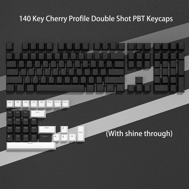 Womier 138 Keys Retro Brown Gray PBT Keycap Double Shot Cherry Profile Key caps for Cherry MX Switches Mechanical Gamer Keyboard