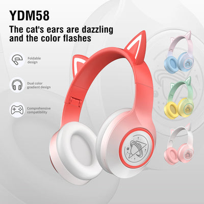 YDM58 Pro Wireless Bluetooth Headphones Noise Cancelling Ear buds With Mic Over Ear Sports Gaming Headset for Any Phone Xiaomi