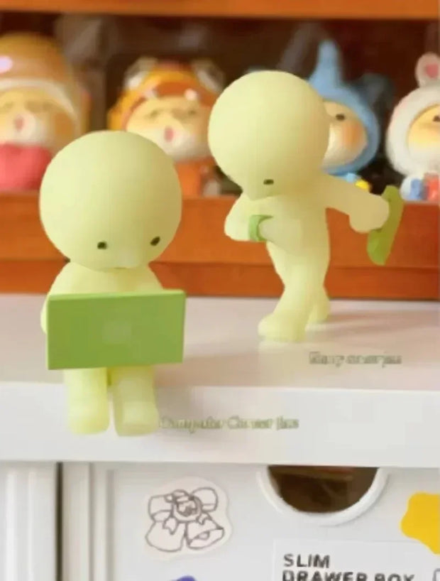 SMISKI Multiple Series Noctilucent Green Doll Blind Mystery Box Action Figures Decoration Desktop Model Toy for Surprise Gift