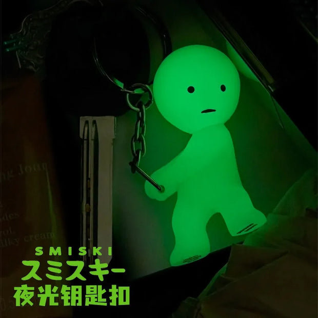 SMISKI 3 style Luminous Doll Keychain Creative Pendant Action Figures Life Decoration Glowing Ornaments Surprise Gift Model Toys