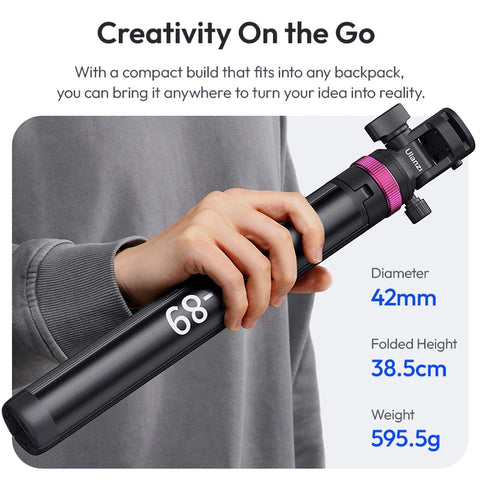 Ulanzi MT-89 2M Quick Release Light Stand Extendable Tripod with Cold Shoe Mount 1/4'' QR Plate for DSLR Camera Video Light Mic