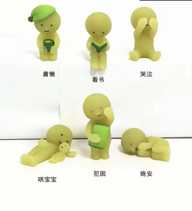 New Hot Smiski Worker Series Noctilucent Green Doll Blind Box Cute Surprise Creative Night Light Doll Decoration Xmas Gift Model