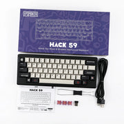 EPOMAKER Hack59 HHKB-like Layout QMK Wired/2.4GHz/Bluetooth 5.0 Wireless Gasket-mounted Hot-Swap Mechanical Gaming Keyboard