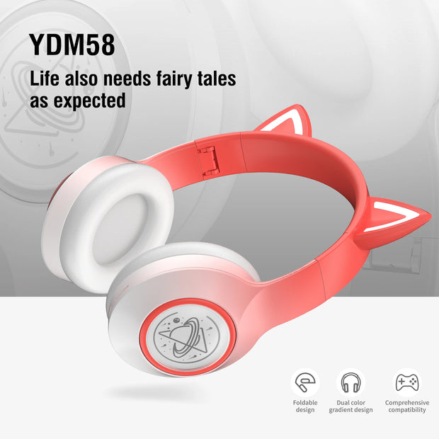 YDM58 Pro Wireless Bluetooth Headphones Noise Cancelling Ear buds With Mic Over Ear Sports Gaming Headset for Any Phone Xiaomi