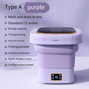 Ultrasonic Mini Washing Machine Portable for Clothes with Dryer Travel Home Underwear Sock 9L Small Folding Washing Machines UK