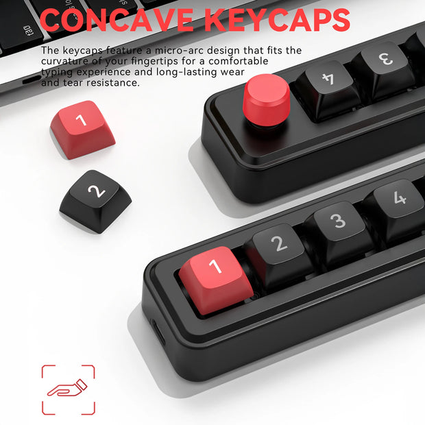 Mechanical Keyboard Macro Programming Keyboard RGB Mini Hot Swap 4 Keys 1 Knob Wired Hot Swap Macro Gaming Mechanical Keyboard