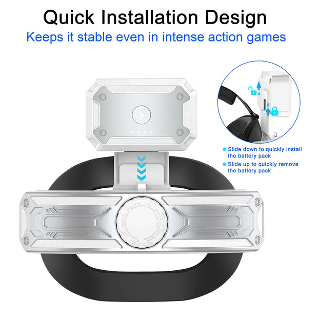 HUADAI New T2 Battery Head Strap Compatible with Oculus Quest 2 Elite Halo Strap 5200mAh Battery for Meta Quest2 VR Accessories